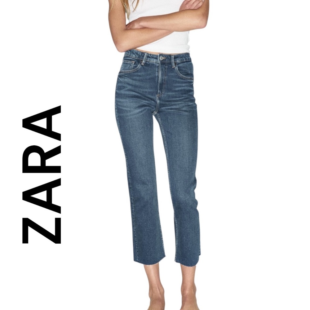 Zara-Size 10 high rise cropped flare. Has stretch. Excellent preowned condition!